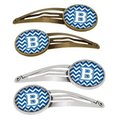 Carolines Treasures Letter B Chevron Blue and White Barrettes Hair Clips CJ1045-BHCS4